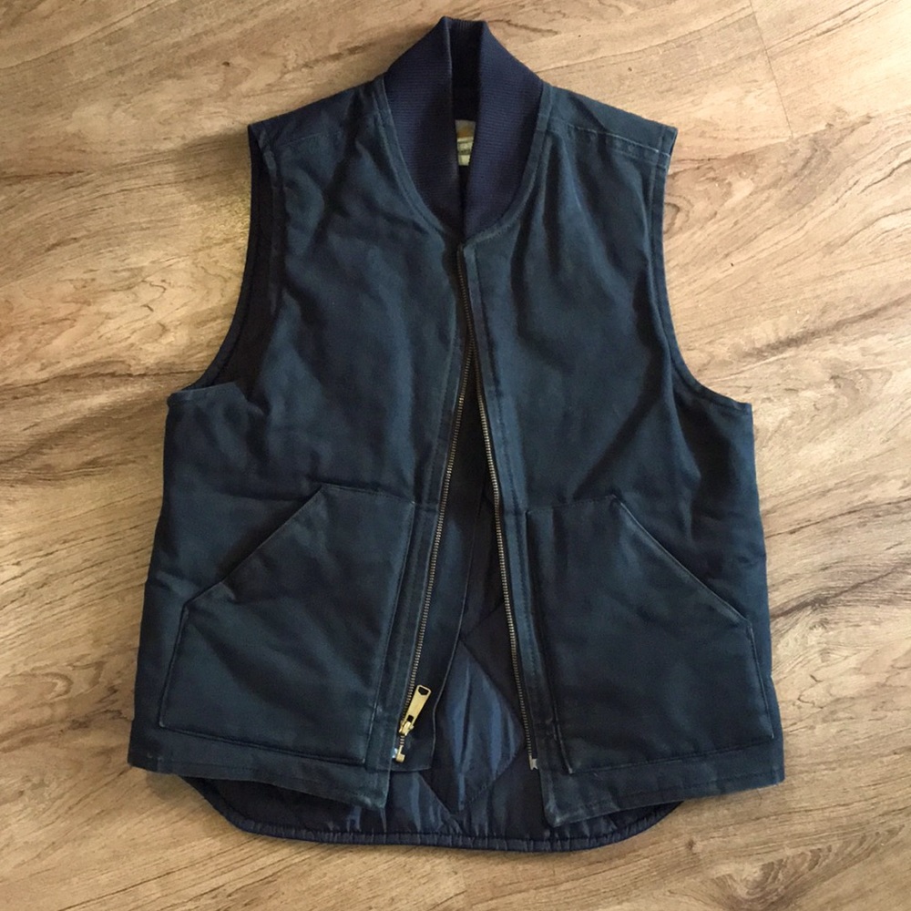 Carhartt Mens S Full Zip Quilted Puffer Lined Black Vest Jacket